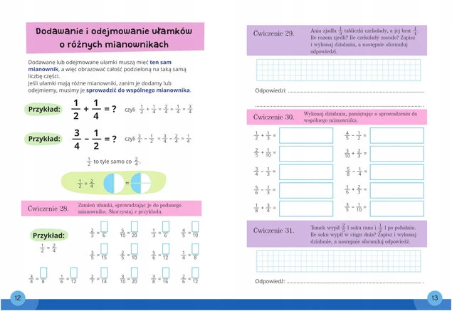 Mądry Uczeń MATEMATYKA Klasa 4-6 UŁAMKI Emilia Figacz 9+ SBM_3