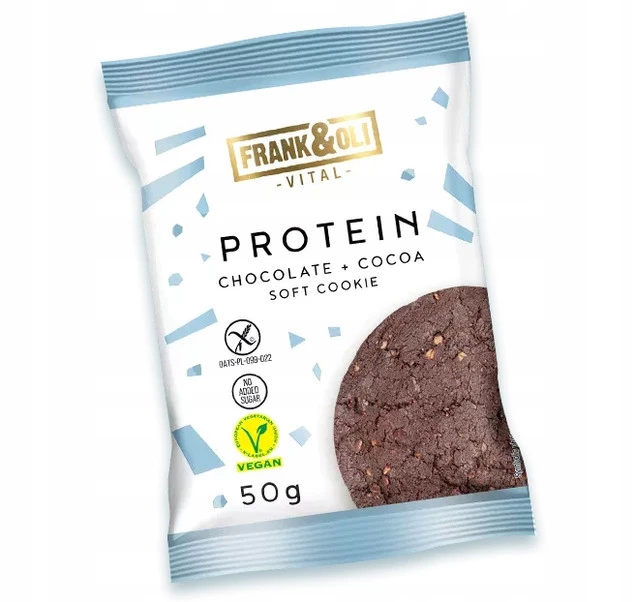 FRANK&OLI Ciastko Proteinowe CZEKOLADA KAKAO Wegan 50g_2