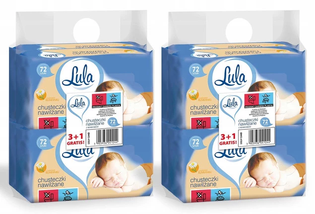 LULA Chusteczki Nawilżane z RUMIANKIEM 4 x 72 szt. x2_1