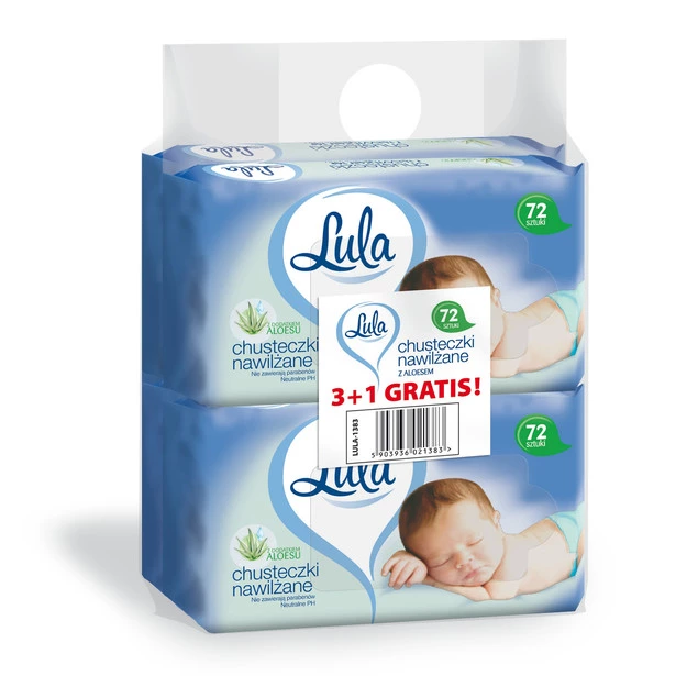 LULA Chusteczki Nawilżane z ALOESEM 4 x 72 szt. x2_2