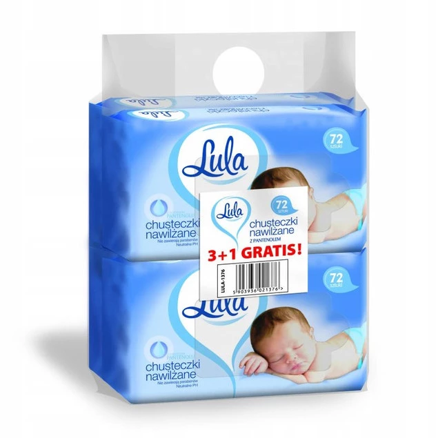 LULA Chusteczki Nawilżane z PANTENOLEM 4 x 72 szt. x2_2