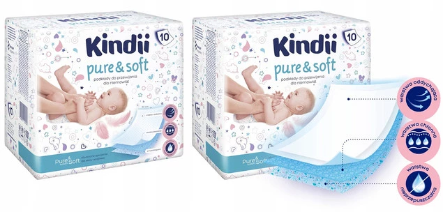 KINDII Podkłady Dla Niemowląt PURE&SOFT 60x60 10 szt. x2_1