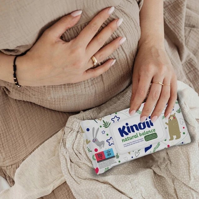 KINDII Chusteczki NAWILŻANE Natural Balance 60 szt. z Klapką x2_4