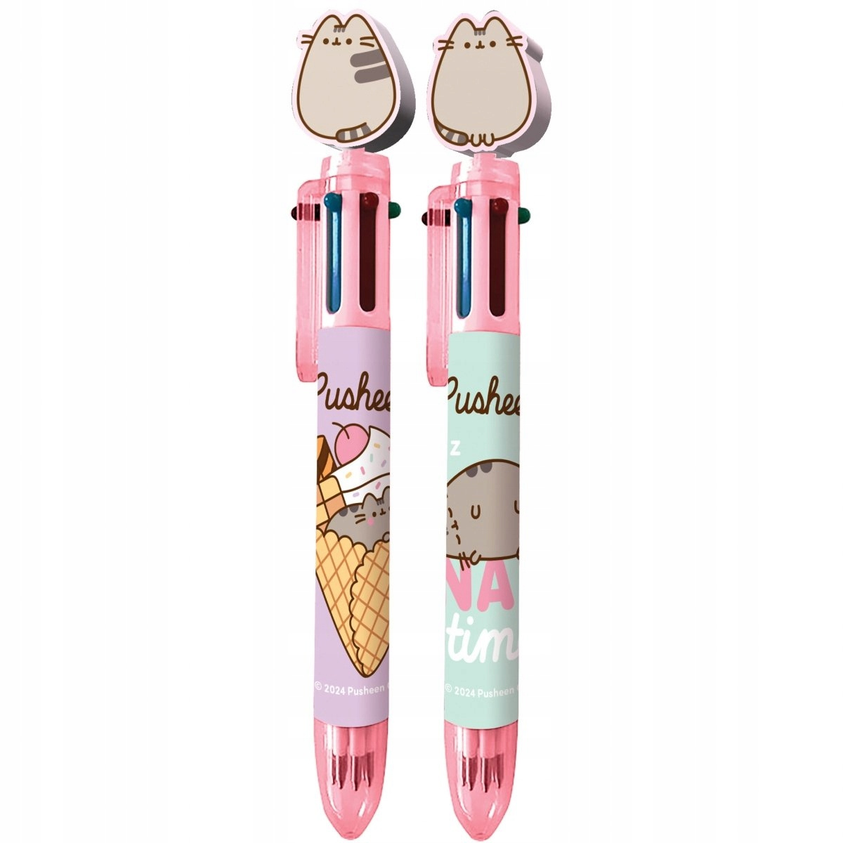 2x DŁUGOPIS PUSHEEN 6 kolorów Kot Kotek WIELOKOLOROWY BAMBINO 2 wzory_1