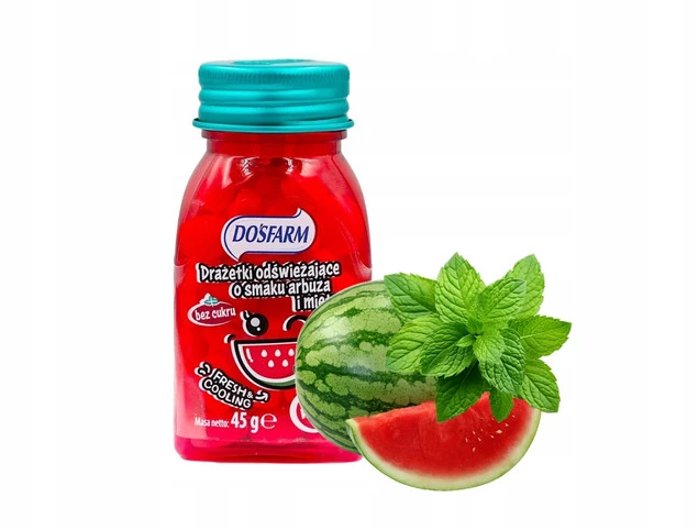 Cukierki Drażetki Odświeżające o Smaku ARBUZ MIĘTA Dosfarm 45g_1