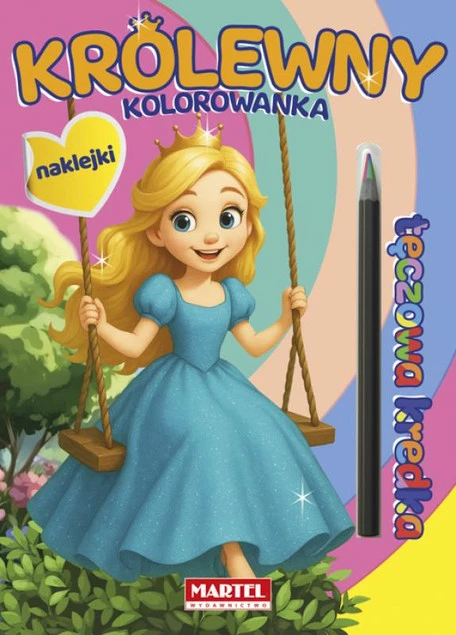 Kolorowanka KRÓLEWNY z Kredką Tęczową i Naklejkami Martel_1