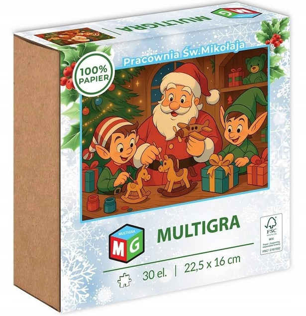 Puzzle 30 Układanka Święta PRACOWNIA ŚWIĘTEGO MIKOŁAJA Zima 4+ Multigra_1
