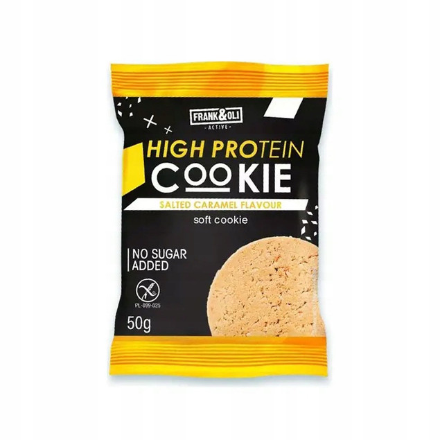 FRANK&OLI Ciastko Proteinowe SŁONY KARMEL Miękkie Bez Cukru 50g x5_2