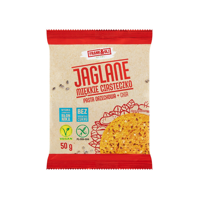 FRANK&OLI Ciasteczko Miękkie PASTA ORZECHOWA CHIA Bez Cukru 50g x2_2