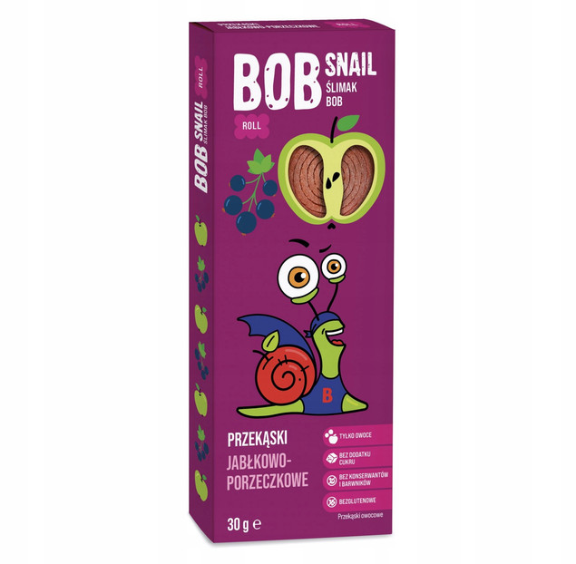 Przekąska Jabłko Porzeczka Bez Cukru 30g BOB SNAIL_1