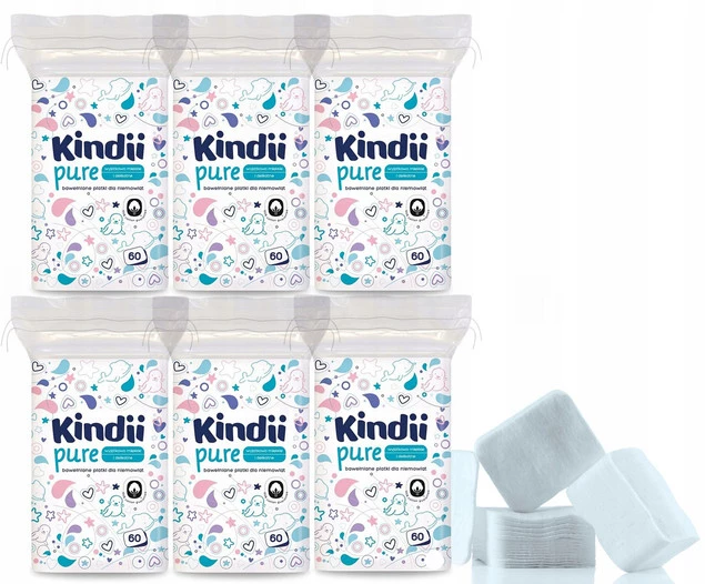 Płatki Kosmetyczne DUŻE Bawełniane Dla Niemowląt Baby 60szt. x6_1
