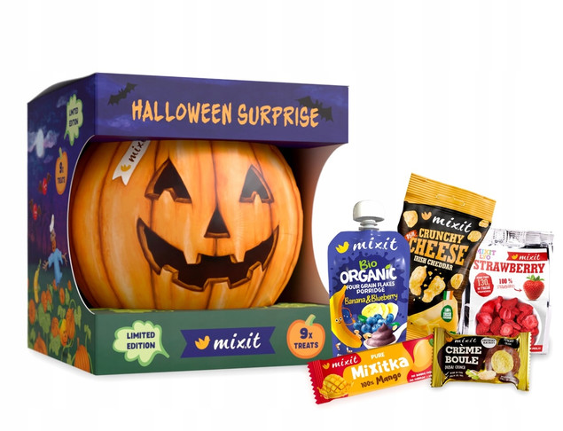 MIXIT Halloweenowa Dynia Pełna Łakoci HALLOWEEN Mix Smaków 9 Przekąsek 333g_1