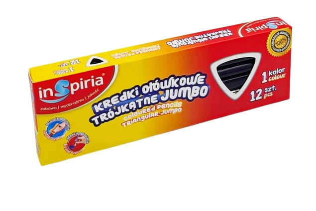 INSPIRIA Kredki Trójkątne Ołówkowe GRANATOWY Jumbo 12 Sztuk_2