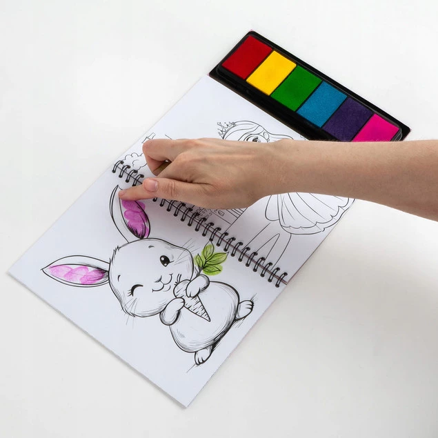 Kolorowe Odciski KSIĘŻNICZKA Książeczka Do Malowania Paluszkami Kidea_4