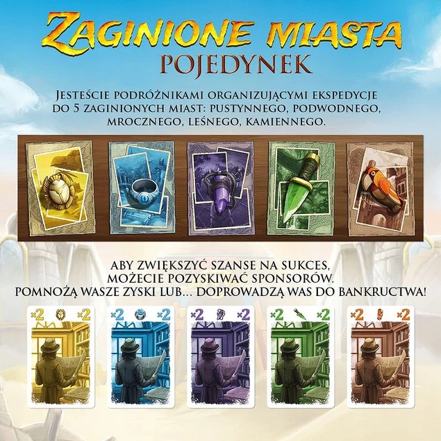 ZAGINIONE MIASTA Gra Planszowa Towarzyska Strategiczna 8+ Nasza Księgarnia_3