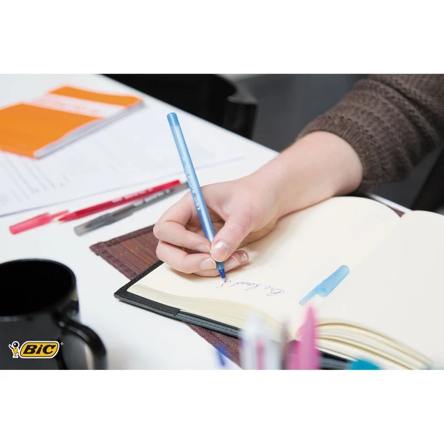BIC Długopis Round Stick Szkolny Biurowy 1,0 mm NIEBIESKI x5_4