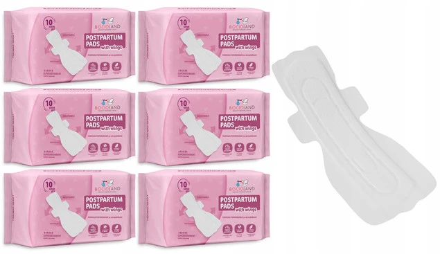 BOCIOLAND Podkłady Poporodowe WYSOKOCHŁONNE Podpaski Na Dzień Noc 10szt. x6_1