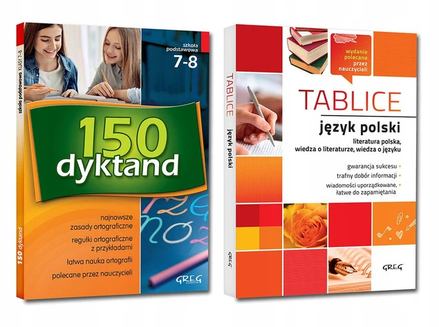 Nowe Dyktanda Klasy 7-8 + Mini Słowniczek + Tablice JĘZYK POLSKI Literatura_1