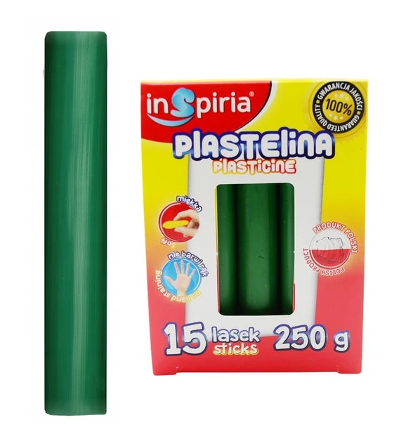 Plastelina CIEMNY ZIELONY 15 Lasek Szkolna Plastyczna 250g Inspiria 9905_1