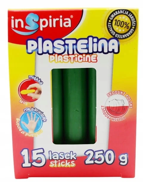 Plastelina CIEMNY ZIELONY 15 Lasek Szkolna Plastyczna 250g Inspiria 9905_2