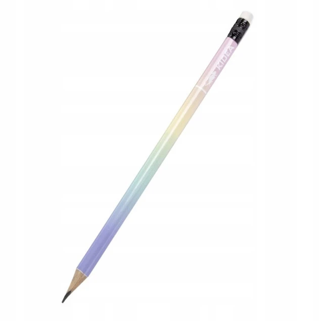 Ołówek Szkolny Trójkątny Z Gumką Twardość HB PASTELOWY ZWIERZĘTA Kidea x3_4