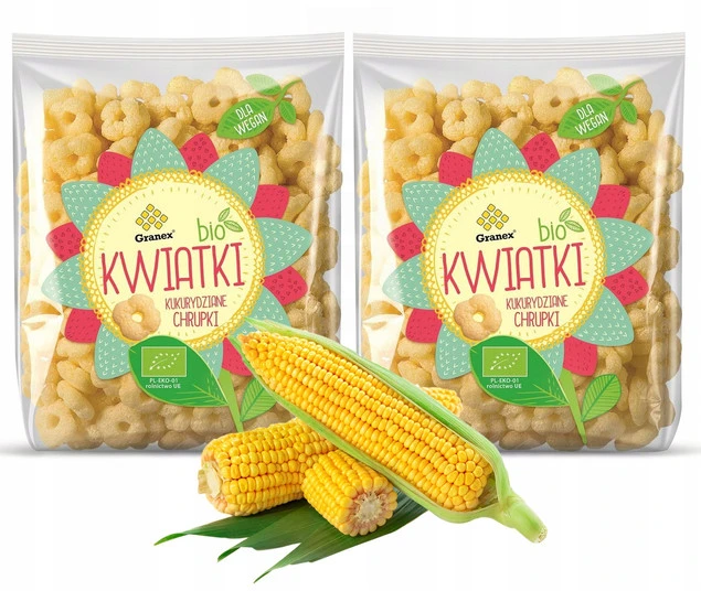 GRANEX Chrupki Kukurydziane Naturalne Misie Kwiatki BIO EKO 80g x2_1