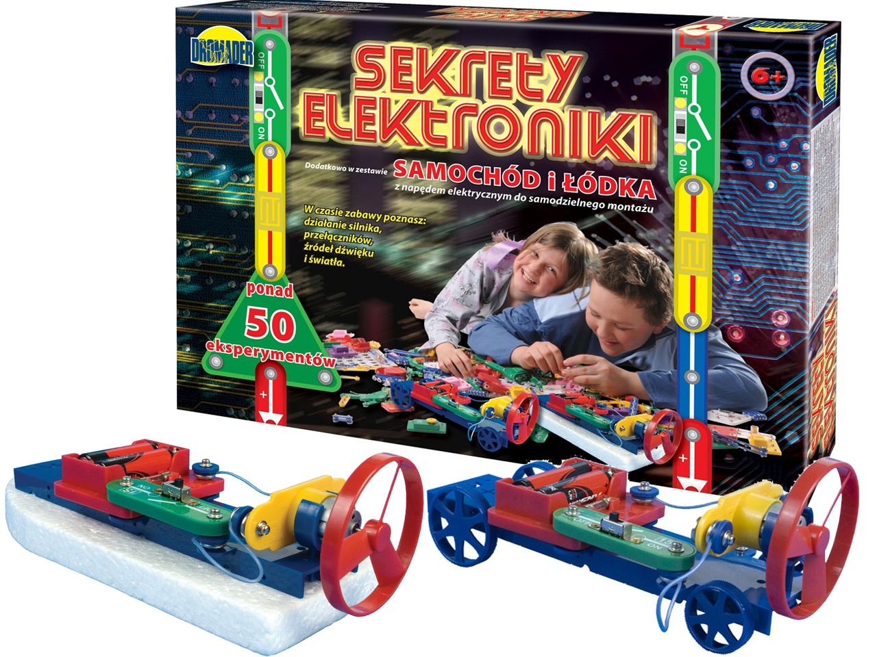 Mały Elektronik SEKRETY ELEKTRONIKI Samochód i Łódka 6+ Dromader 9575_1