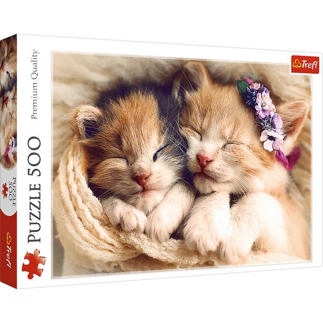 Puzzle 500 Układanka Śpiące Kotki KOTY Kot Koteczki Słodkie Trefl 37271_2