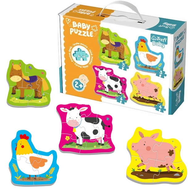 Puzzle Baby Zwierzątka na Wsi Układanka dla Malucha Gruby Karton 2+_1