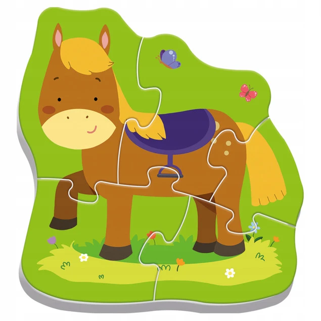 Puzzle Baby Zwierzątka na Wsi Układanka dla Malucha Gruby Karton 2+_4