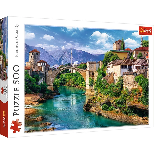 Puzzle 500 Układanka STARY MOST W MOSTARZE Góry Miasto Bośnia 10+ Trefl_2