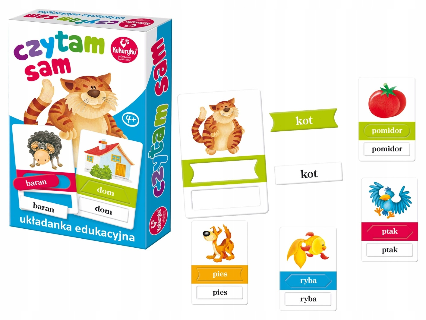 CZYTAM SAM Układanka Gra Edukacyjna 4+ Kukuryku_1