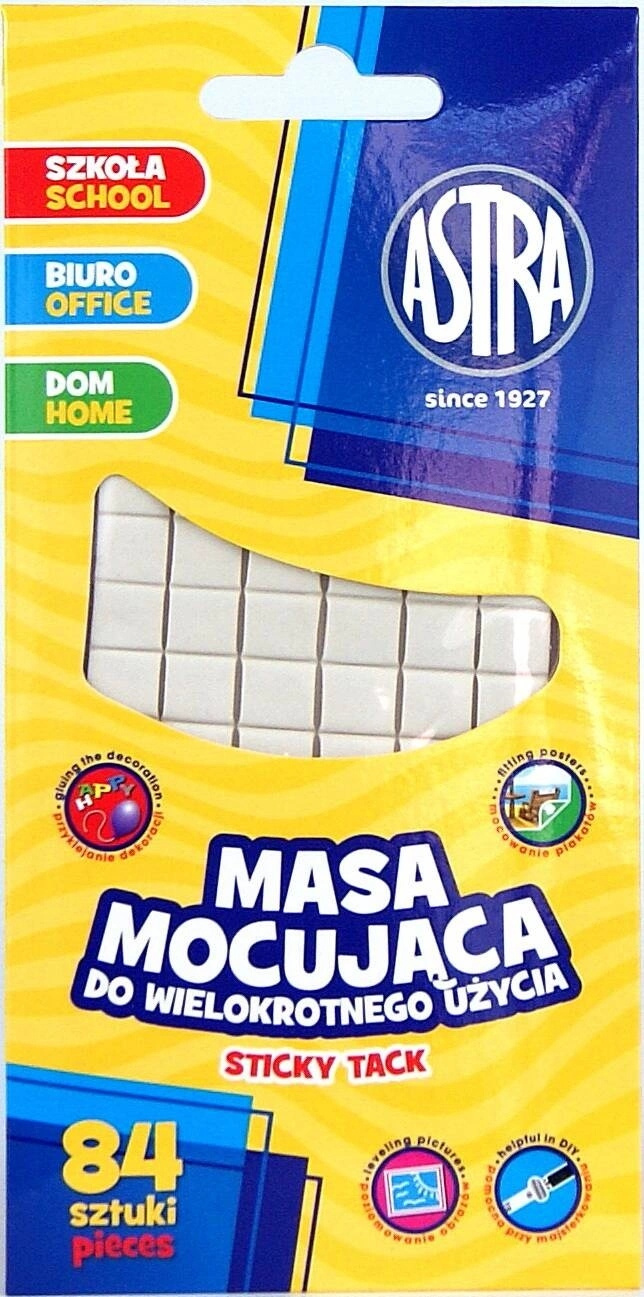 Masa Mocująca Klejąca Do Wielokrotnego Użycia 50g Mocna Bez Śladów Astra_3