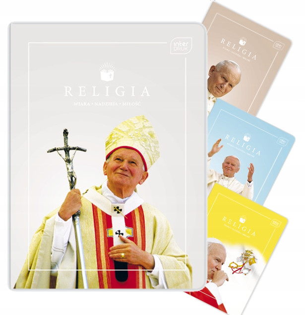 Zeszyt RELIGIA A5 32 Kartki Kratka Religia z papieżem Jan Paweł II_1