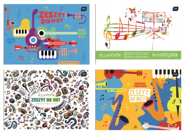Zeszyt Do MUZYKI Nut SZEROKA PIĘCIOLINIA B5/16 MIX Interdruk_2