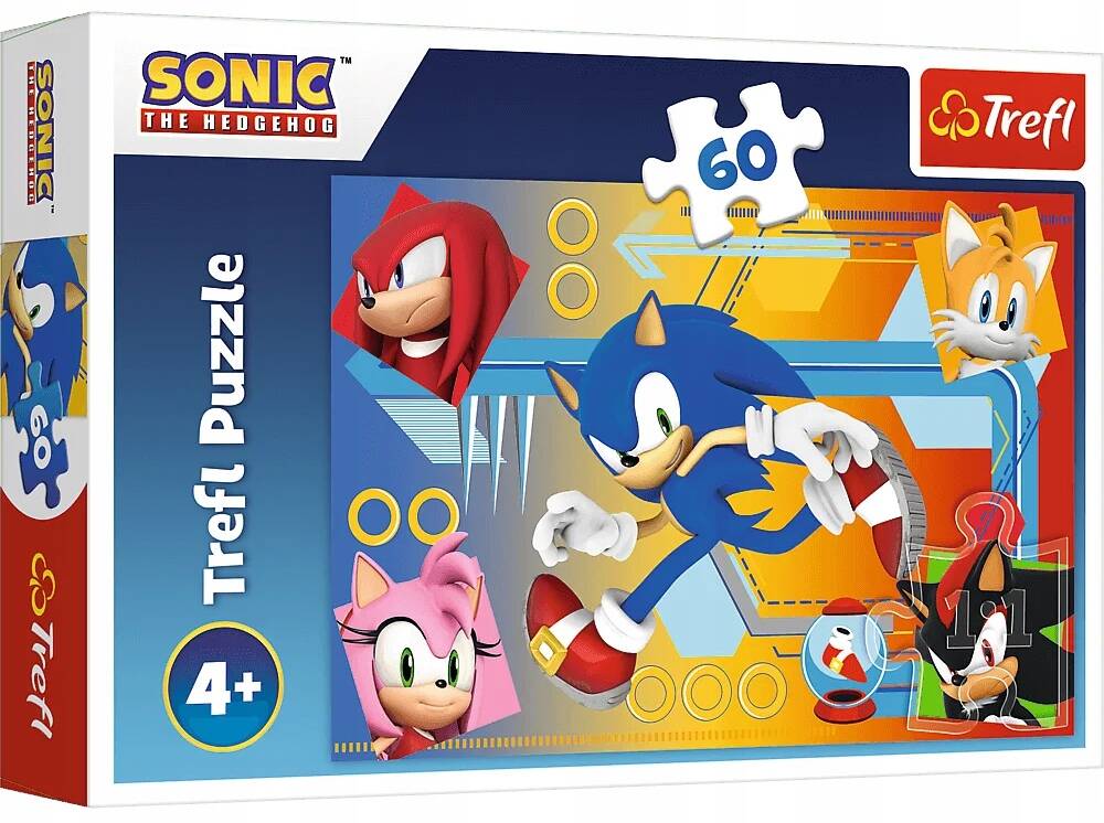 Puzzle 60 Układanka Gra SONIC Sonik Jeż Shadow W Akcji 5+ Trefl 17387_2