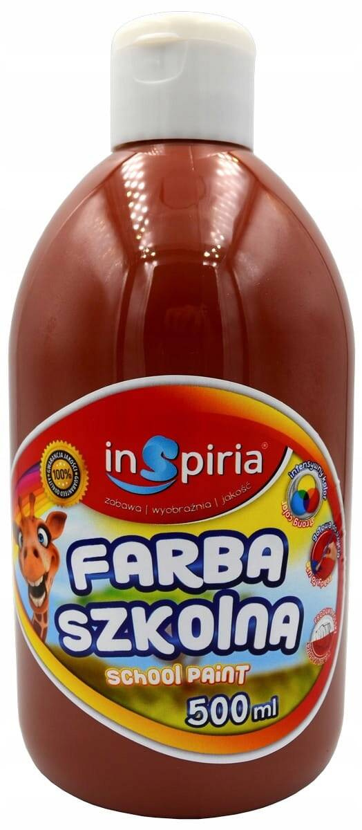 Farba Plakatowa Szkolna 500ml BRĄZOWA Inspiria 8373_1