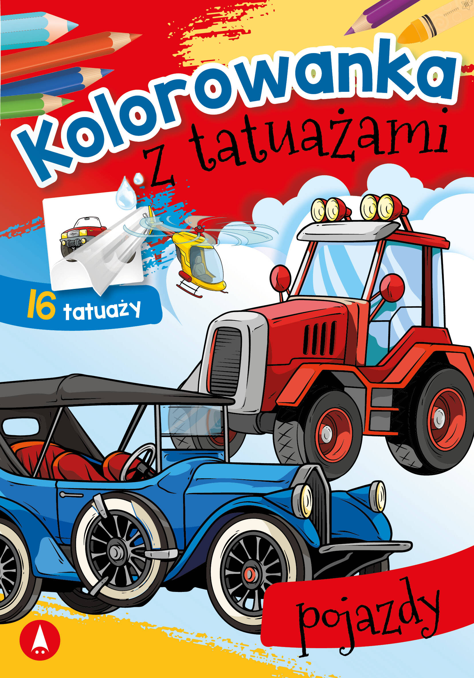 Kolorowanka Z Tatuażami Pojazdy 3+ Skrzat_1