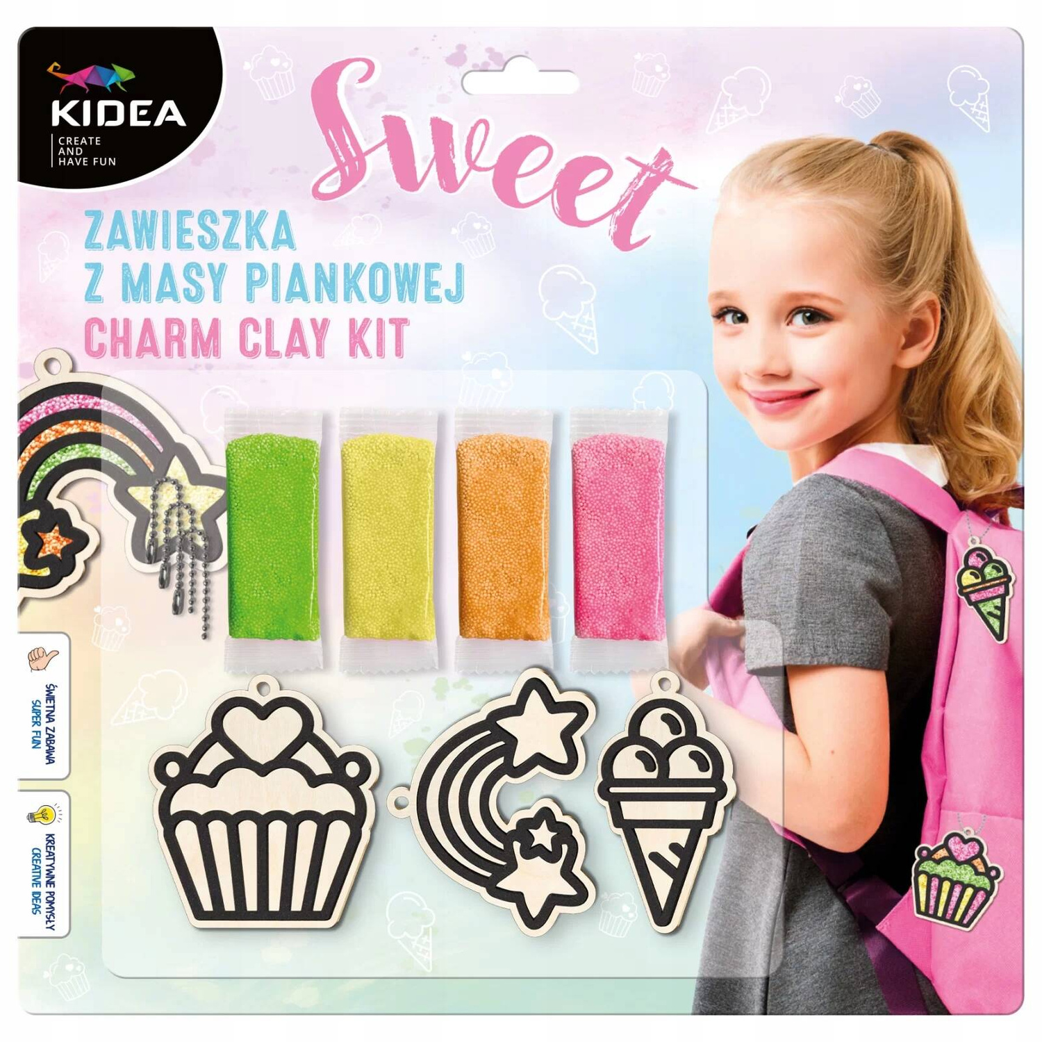 Zawieszka Z MASY PLASTYCZNEJ Piankowej 4 Kolory Do Kluczy Plecaka 3M+ Kidea_5