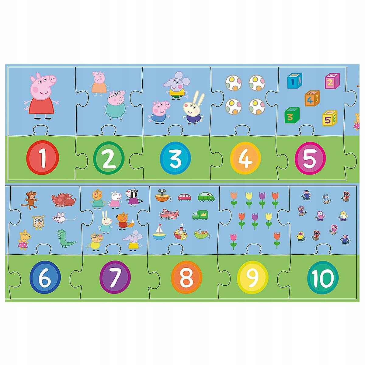 Puzzle 20 Układanka EDUKACYJNE Cyferki ŚWINKA PEPPA Nauka Cyfr Liczenia 3+_1