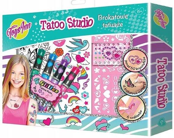 Tatuaże Studio Zestaw Markerów Do TATUAŻY Brokat Szablony 6+ Stnux 5324_6
