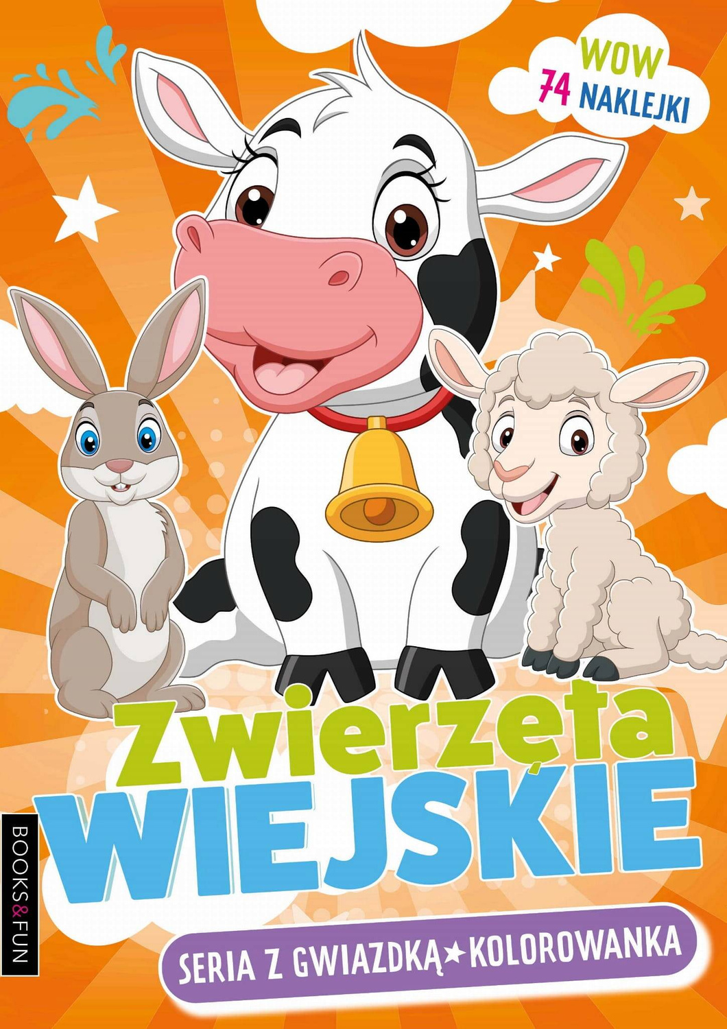 Kolorowanka Zwierzęta Wiejskie Seria Z Gwiazdką 74 Naklejek BooksAndFun_1