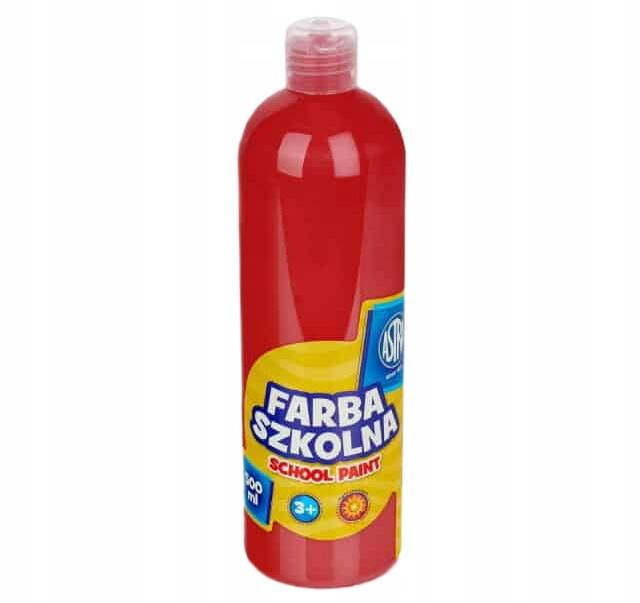 Farba Szkolna Plakatowa Czerwona 500ml W Butelce 3+ Astra_1