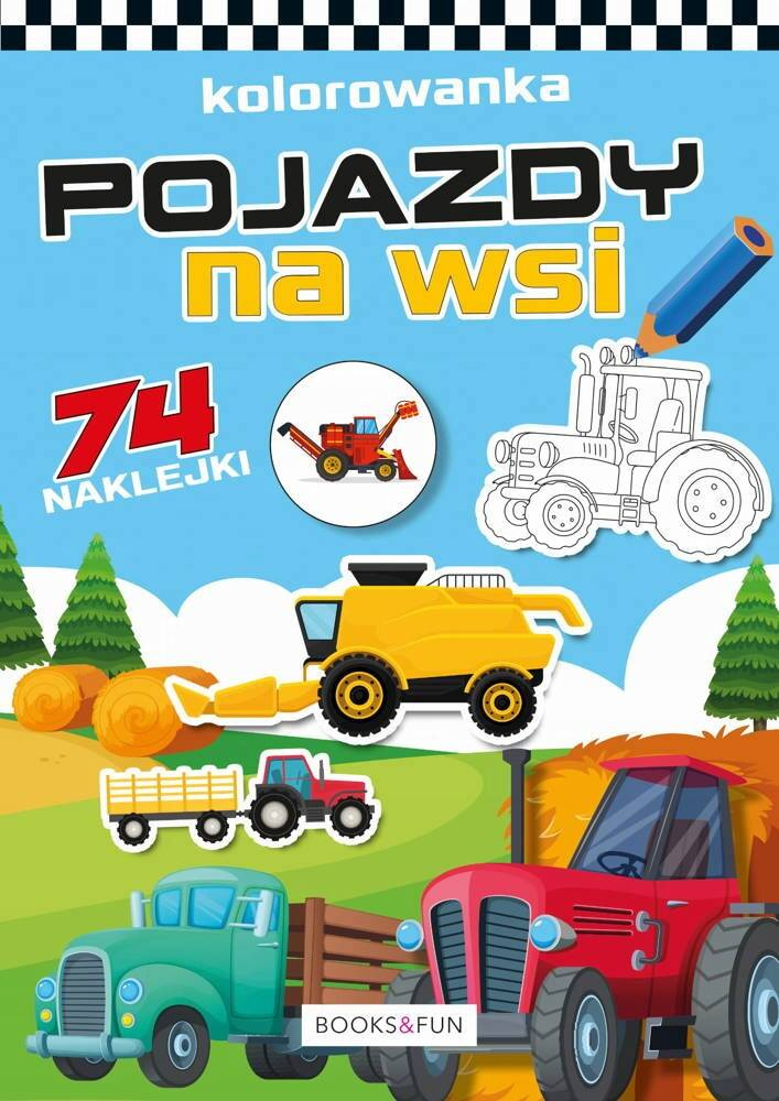 Kolorowanka Pojazdy Na Wsi + Naklejki BooksAndFun_1