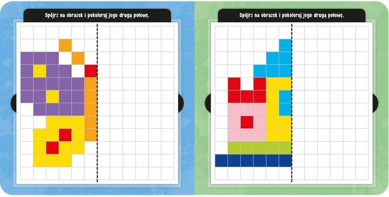 Koloruj i Odkrywaj Symetryczne MALOWANKI Kolorowanki 4+ Aksjomat 3824_2