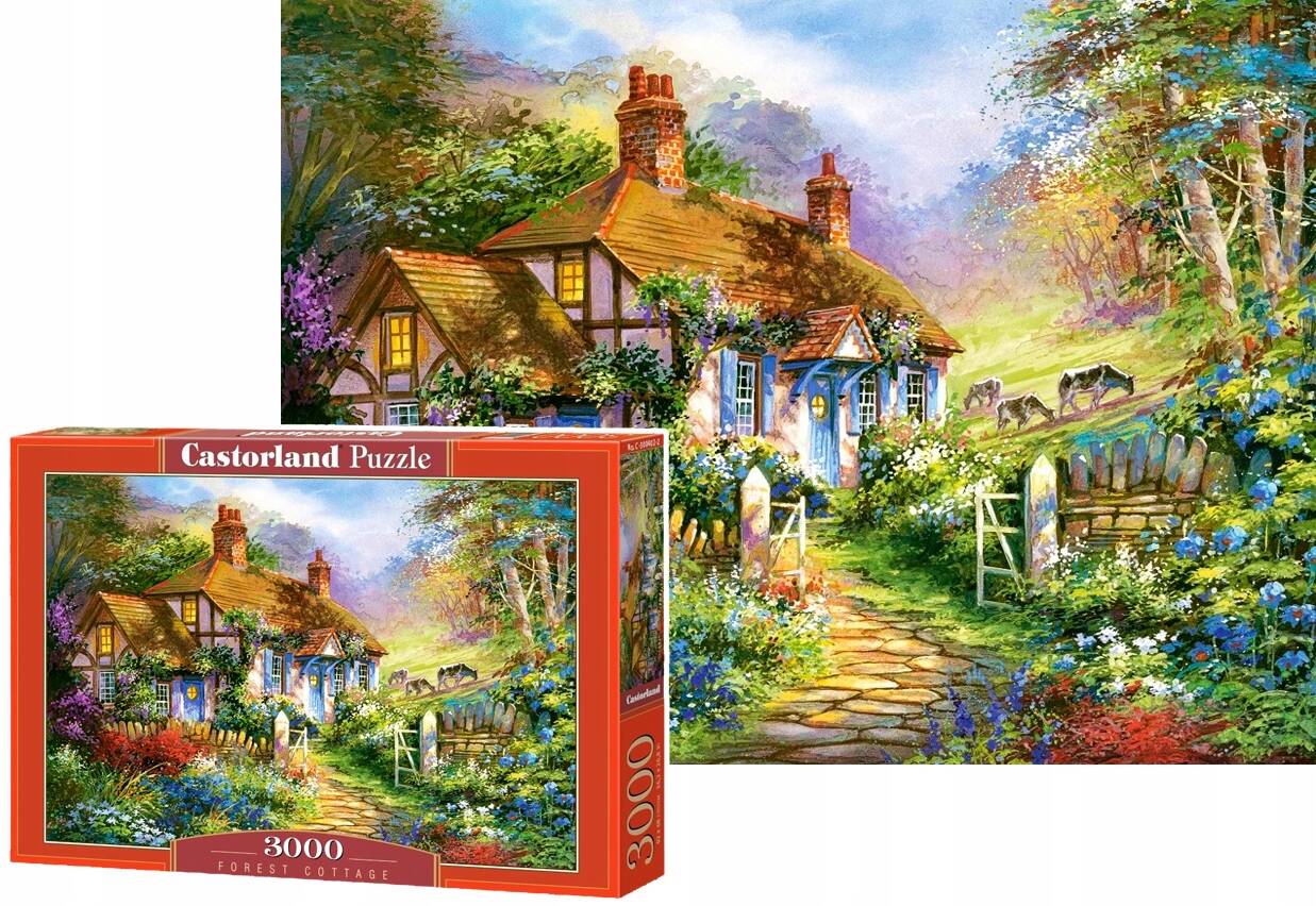 Puzzle 3000 Układanka Las Obraz FARMA Chatka w Lesie Natura 9+ Castor_1