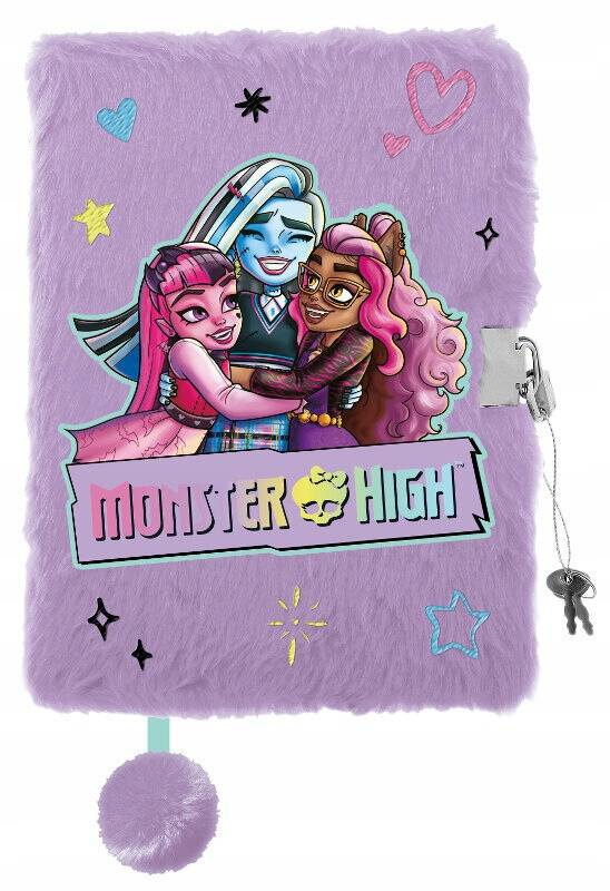 Pluszowy Pamiętnik Z Kłódką Włochacz MONSTER HIGH Lalki A5 96k Majewski_2