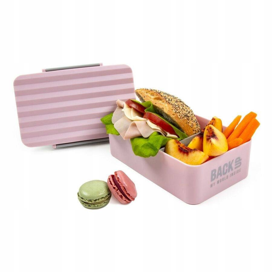 ŚNIADANIÓWKA BackUP Wyjmowana Przegroda 600ml RÓŻ Lunchbox BPA FREE BackUP_4