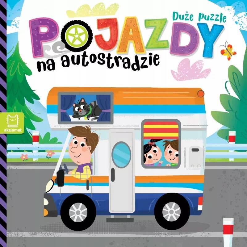 DUŻE Puzzle POJAZDY Na Autostradzie Grażyna Wasilewicz 0+ Aksjomat 4073_1