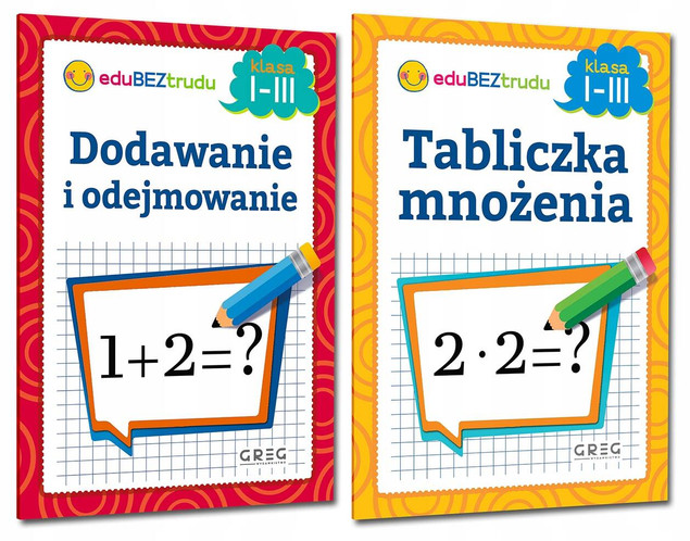 PAKIET Dodawanie Odejmowanie i Tabliczka Mnożenia kl I-III Greg (BR)_1